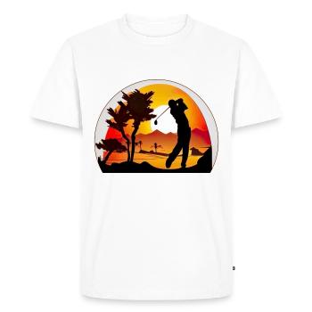 Un golfeur professionnel participe à des tournois - T-shirt Premium bio Homme - blanc - Devant - Nico (187cm)
