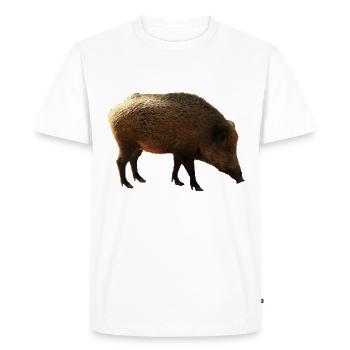 A wild boar is an imposing animal - Men's Premium Organic T-Shirt - white - Front - Nico (187cm)