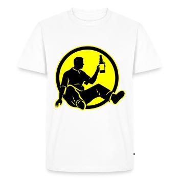 Bière buvant Silhouette Party - T-shirt Premium bio Homme - blanc - Devant - Nico (187cm)
