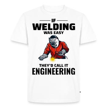 Soudeur Métal Construction Ferronnerie - T-shirt Premium bio Homme - blanc - Devant - Nico (187cm)