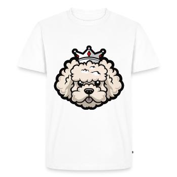 Caniche Chien Couronne - T-shirt Premium bio Homme - blanc - Devant - Nico (187cm)