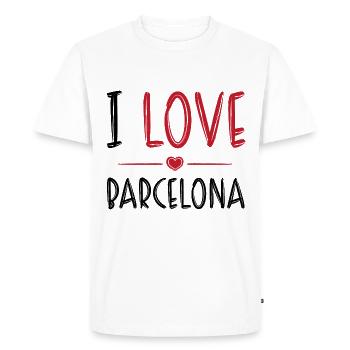 J’aime Barcelone - T-shirt Premium bio Homme - blanc - Devant - Nico (187cm)