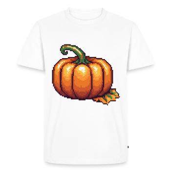 Pumpkin Pixel Icon - Men's Premium Organic T-Shirt - white - Front - Nico (187cm)