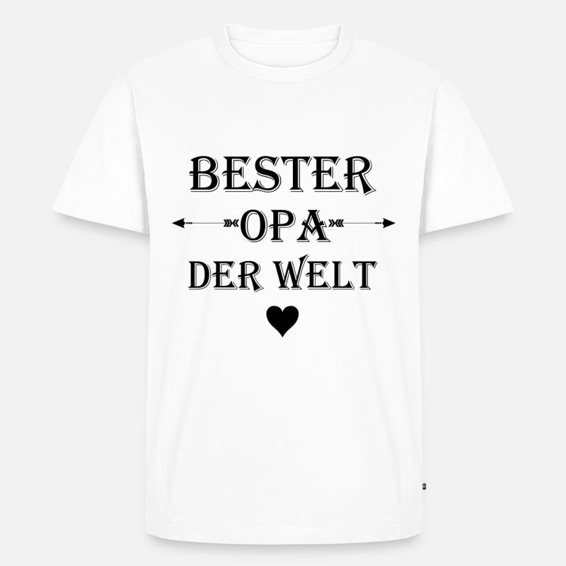 Bester Opa der Welt - Männer Premium Bio T-Shirt - Weiß