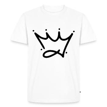 Emoji crown crowns sketch black - Men's Premium Organic T-Shirt - white - Front - Nico (187cm)
