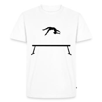 Gymnastique saut à la poutre - T-shirt Premium bio Homme - blanc - Devant - Nico (187cm)