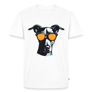Greyhound Dog Hipster Cool Party - Men's Premium Organic T-Shirt - white - Front - Nico (187cm)