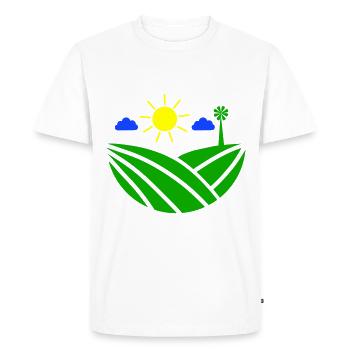 Farm Farmer - Men's Premium Organic T-Shirt - white - Front - Nico (187cm)