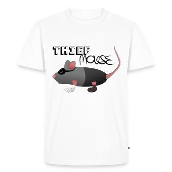 Thief Mouse in Crook Look - Men's Premium Organic T-Shirt - white - Front - Nico (187cm)