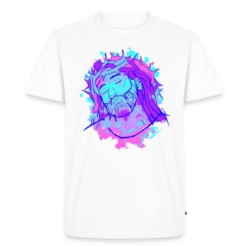 Jésus shirt dieu église catholique chrétienne - T-shirt Premium bio Homme - blanc - Devant - Nico (187cm)