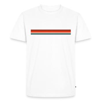 5 horizontal color strips - Men's Premium Organic T-Shirt - white - Front - Nico (187cm)