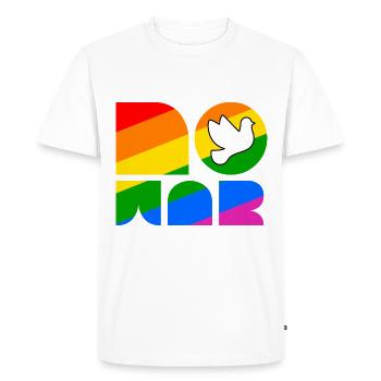 Chemise du mois de la fierté LGBTQ No War - T-shirt Premium bio Homme - blanc - Devant - Nico (187cm)