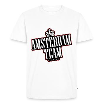Amsterdam Team - Men's Premium Organic T-Shirt - white - Front - Nico (187cm)