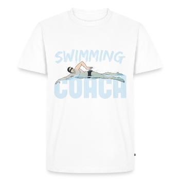 Entraîneur de natation Entraîneur de natation - T-shirt Premium bio Homme - blanc - Devant - Nico (187cm)