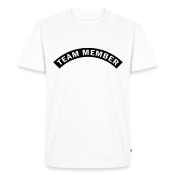 Team Member - Men's Premium Organic T-Shirt - white - Front - Nico (187cm)