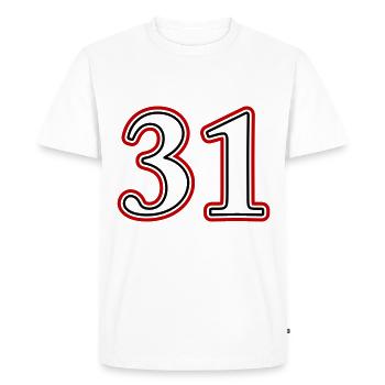 31 Numéro de numéro - T-shirt Premium bio Homme - blanc - Devant - Nico (187cm)