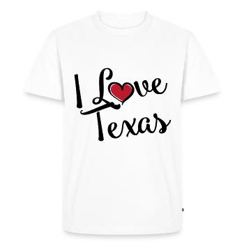 J’aime le Texas - T-shirt Premium bio Homme - blanc - Devant - Nico (187cm)