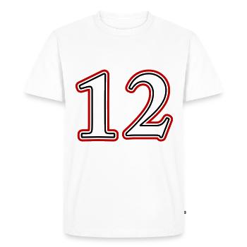 12 Number number - Men's Premium Organic T-Shirt - white - Front - Nico (187cm)