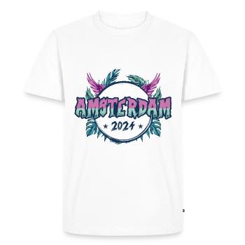Amsterdam 2024 Vacation - Men's Premium Organic T-Shirt - white - Front - Nico (187cm)