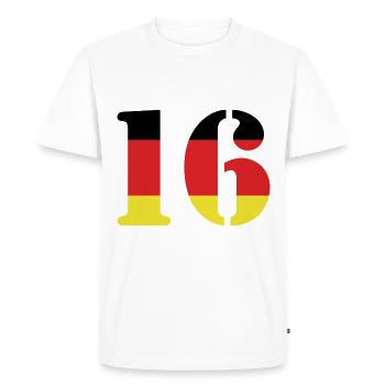 16 Numéro Jersey Allemagne - T-shirt Premium bio Homme - blanc - Devant - Nico (187cm)