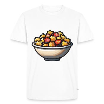 Pasta Pasta Pixel Icon - Men's Premium Organic T-Shirt - white - Front - Nico (187cm)
