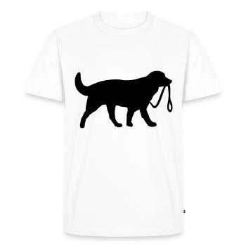 Hund mit Leine - Männer Premium Bio T-Shirt - Weiß - Vorne - Nico (187cm)