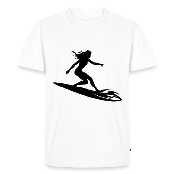 Surfeur Femme Silhouette - T-shirt Premium bio Homme - blanc - Devant - Nico (187cm)