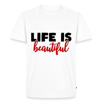 la vie est belle - T-shirt Premium bio Homme - blanc - Devant - Nico (187cm)