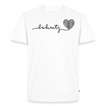 Licorice liquorice licorice salmiac love heart - Men's Premium Organic T-Shirt - white - Front - Nico (187cm)
