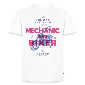Mechanic and biker the man the myth the legend - Men's Premium Organic T-Shirt - white - Front - Nico (187cm)