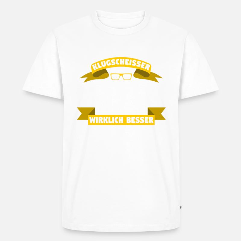 Klugscheisser Lukas weiß es besser - Männer Premium Bio T-Shirt - Weiß