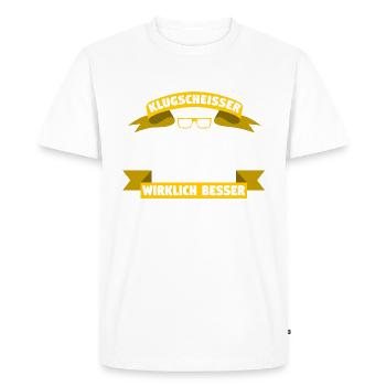 Klugscheisser Bernd weiß es besser - Männer Premium Bio T-Shirt - Weiß - Vorne - Nico (187cm)