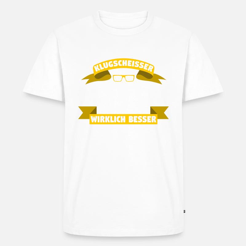 Klugscheisser Jannik weiß es besser - Männer Premium Bio T-Shirt - Weiß