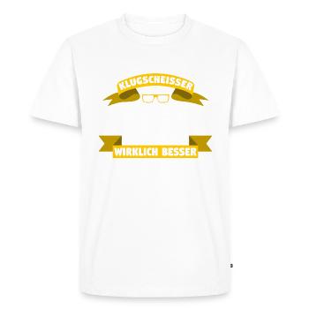 Klugscheisser Murat weiß es besser - Männer Premium Bio T-Shirt - Weiß - Vorne - Nico (187cm)