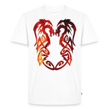 Dragon Tribal Rouge - T-shirt Premium bio Homme - blanc - Devant - Nico (187cm)