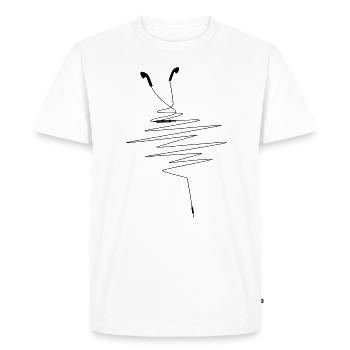 Écouteurs Écouteurs intra-auriculaires Casque DJ Buds - T-shirt Premium bio Homme - blanc - Devant - Nico (187cm)