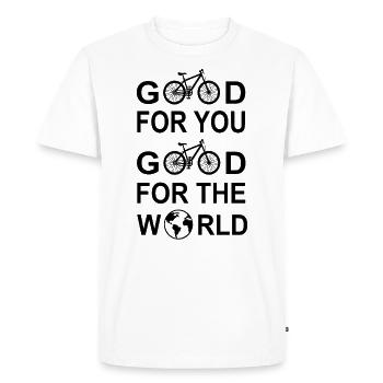 Bon pour vous le monde Fahrrad Umwelt Bike Bicycle - T-shirt Premium bio Homme - blanc - Devant - Nico (187cm)
