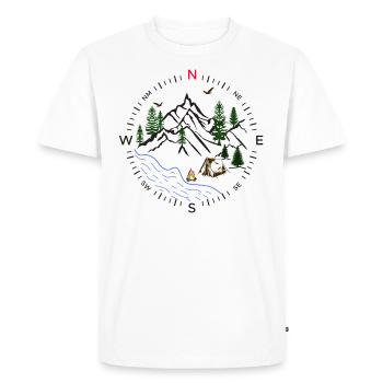 Forest forest compass river camping tent woods nature - Men's Premium Organic T-Shirt - white - Front - Nico (187cm)