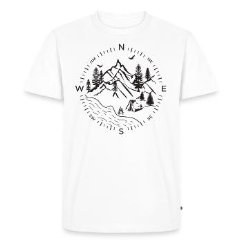 Forest forest compass river camping tent woods nature - Men's Premium Organic T-Shirt - white - Front - Nico (187cm)