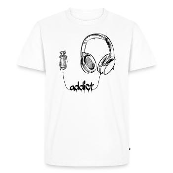Casque Over Ear DJ Buds Addict Music Addict - T-shirt Premium bio Homme - blanc - Devant - Nico (187cm)