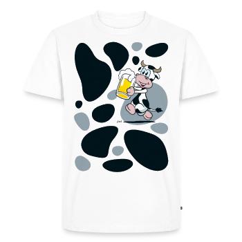 Bière de tache de vache dessin animé - T-shirt Premium bio Homme - blanc - Devant - Nico (187cm)