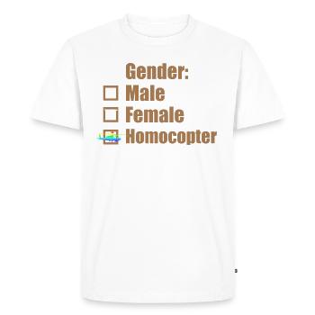 homocopter gay gay lesbienne helicopter - T-shirt Premium bio Homme - blanc - Devant - Nico (187cm)