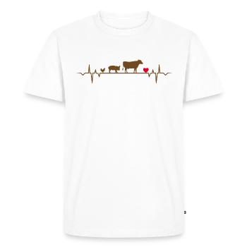 pet pets paws heartbeat heartbeat - Men's Premium Organic T-Shirt - white - Front - Nico (187cm)