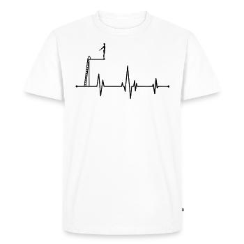 Battement de coeur Saut à la tour DIVING saut de falaise - T-shirt Premium bio Homme - blanc - Devant - Nico (187cm)