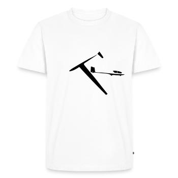 Planeur Planeur Planeur Pilote - T-shirt Premium bio Homme - blanc - Devant - Nico (187cm)