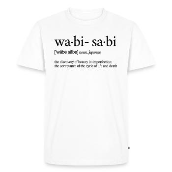 Wabi-Sabi Wa-bi-sa-bi Japanisch Definition Japan - T-shirt Premium bio Homme - blanc - Devant - Nico (187cm)