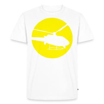 Hélicoptère Hélicoptère Pilote d’hélicoptère Volant - T-shirt Premium bio Homme - blanc - Devant - Nico (187cm)