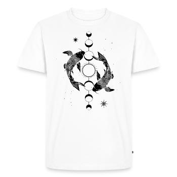 Koi Carpe lune phase lune soleil japonais poisson - T-shirt Premium bio Homme - blanc - Devant - Nico (187cm)