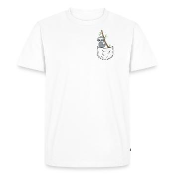 Poche poitrine bambou mignon panda eucalyptus poche - T-shirt Premium bio Homme - blanc - Devant - Nico (187cm)