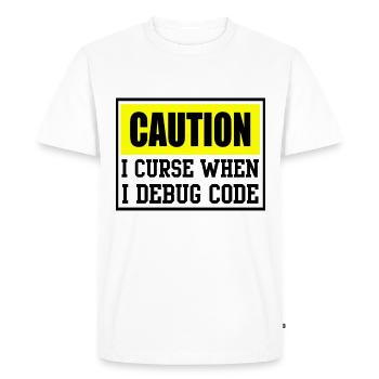 6 stages of debugging computer code coden bugs - Men's Premium Organic T-Shirt - white - Front - Nico (187cm)